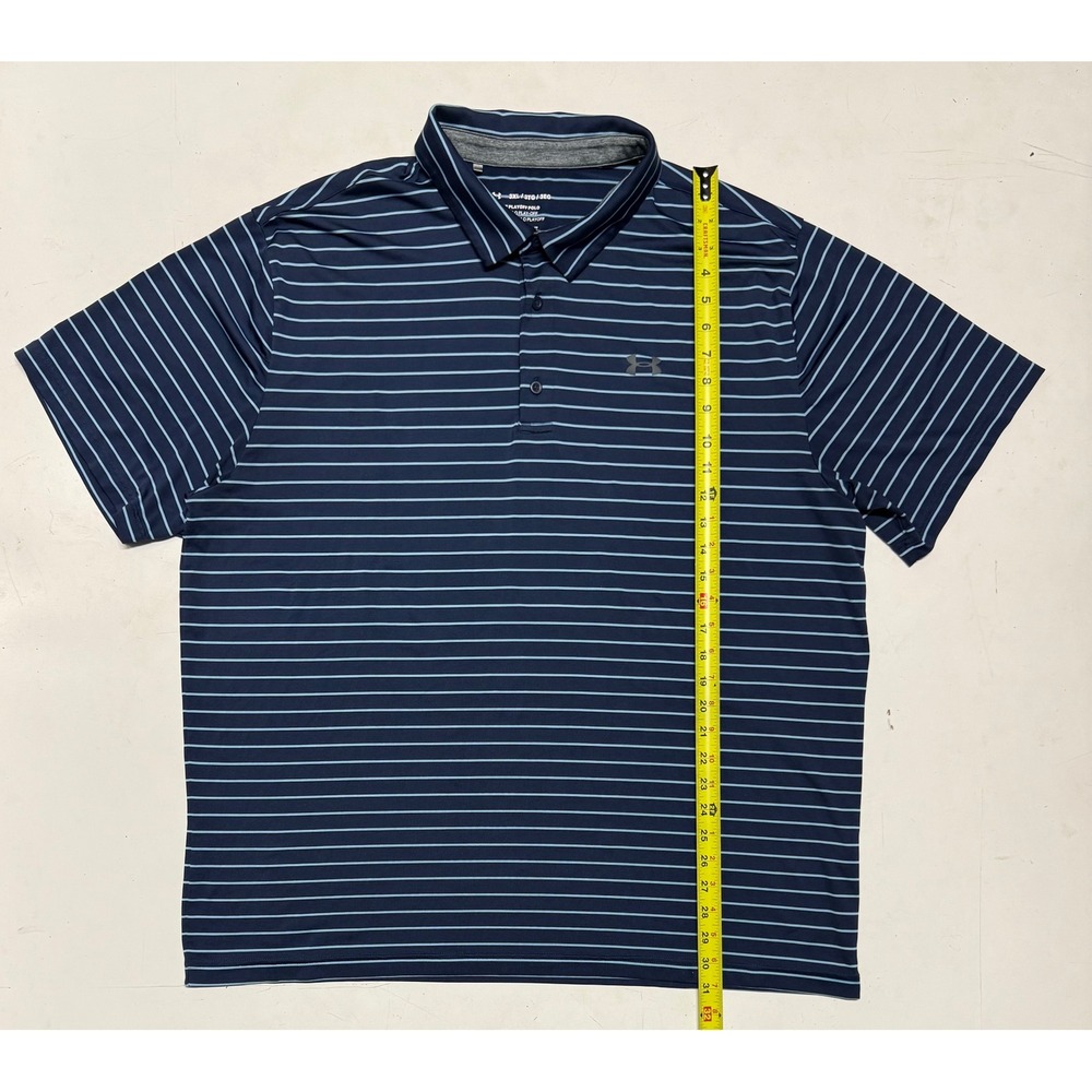 Under Armour 3XL Mens Navy Blue Striped Playoff Polo Golf‎ Shirt